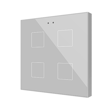 Zennio Flat 4 v2. Kapazitiver Taster mit Temperaturfühler - 4 Tasten - Silber
