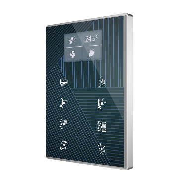 Zennio Kapazitives Touchpanel TMD-Display One - 8 Tasten - Display - Thermostat - Aluminiumrahmen (Custom inkl.).