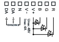 Lunatone 89453837 DALI DT8 RGB PWM 4A CV 12-48 VDC LED Dimmer