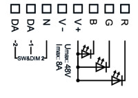 Lunatone 86458514 DALI DT8 RGB PWM 8A CV 12-48 VDC LED Dimmer