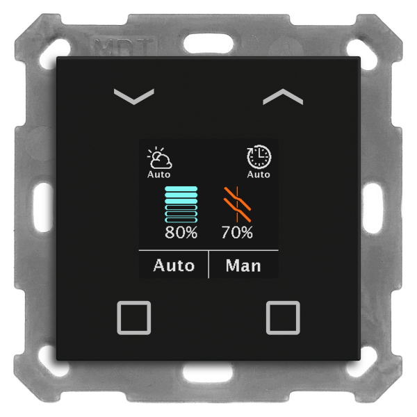 MDT BE-JTA550406.01 KNX Jalousietaster Smart 55 mit Farbdisplay, Schwarz matt