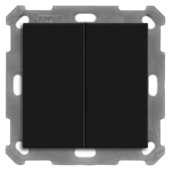 MDT BE-TAL55B206.01 KNX Taster Light 55 Basic 2-fach, Schwarz matt, Neutral