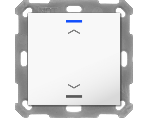 MDT BE-TAL55T1.A1 KNX Taster Light 55 1-fach, RGBW, Temperatursensor, Reinweiß glänzend, Jalousie