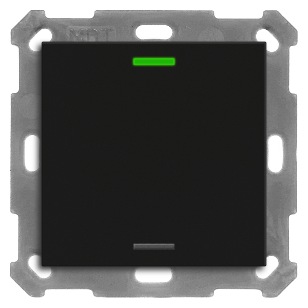 MDT BE-TAL55T106.01 KNX Taster Light 55 1-fach, RGBW, Temperatursensor, Schwarz matt, Neutral