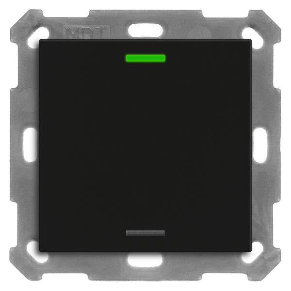 MDT BE-TAL55T106.01 KNX Taster Light 55 1-fach, RGBW, Temperatursensor, Schwarz matt, Neutral