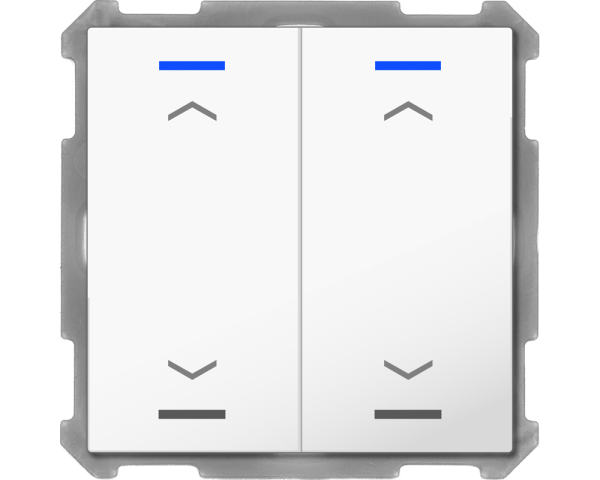 MDT BE-TAL63T2.A1 KNX Taster Light 63 2-fach, RGBW, Temperatursensor, Studioweiß glänzend, Jal.