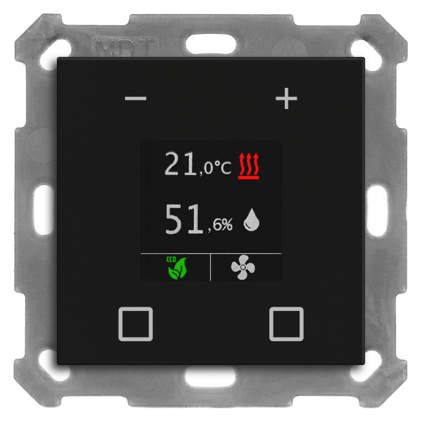 MDT SCN-RTN55S06.01 KNX Raumtemperatur-Nebenstelle Smart 55, Schwarz matt