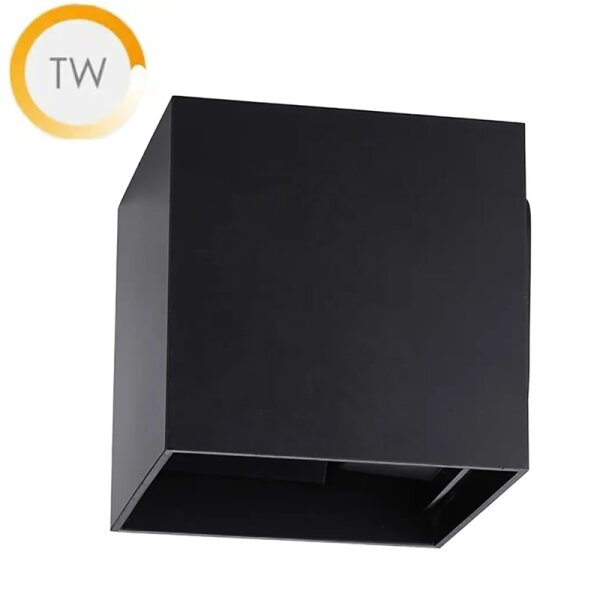 LEDlumi WLTWSW LED Up Down Wandleuchte schwarz 24V 12W Tunable White IP65 2000-6000 Kelvin