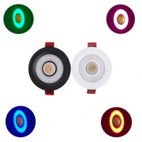 LEDlumi DE12CTWSW LED Einbaustrahler 86mm schwarz 24V 12W RGBCCT 2000-6000 Kelvin