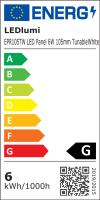 LEDlumi EPR105TWWS LED Einbaustrahler Panel 120mm weiß 24V 6W Tunable White 2000-6000 Kelvin