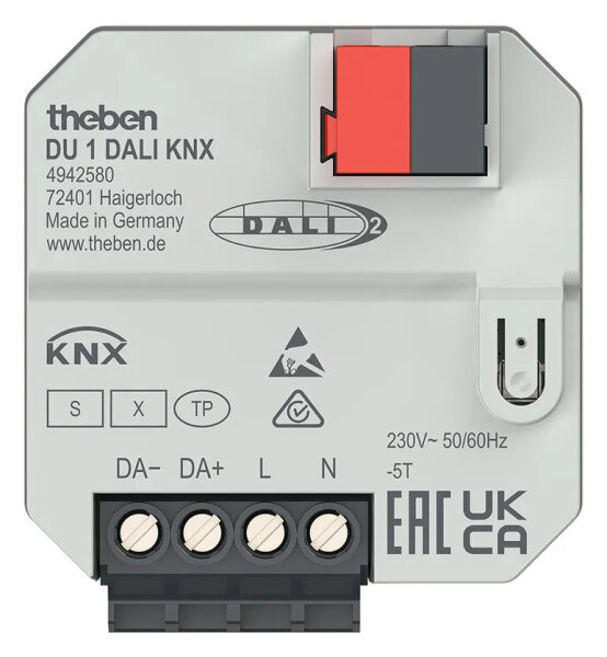 Theben DU 1 DALI KNX  DALI-Aktor 1-fach, Unterputz, KNX TP, Data Secure, DALI-2