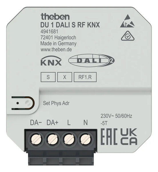 Theben DU 1 DALI S RF KNX  DALI Funk-Aktor 1-fach, Unterputz, KNX RF, Data Secure, DALI-2