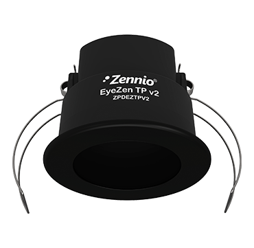 Zennio ZPDEZTPV2A EyeZen TP v2 KNX Bewegungsmelder schwarz mit Helligkeitssensor für Deckenmotage