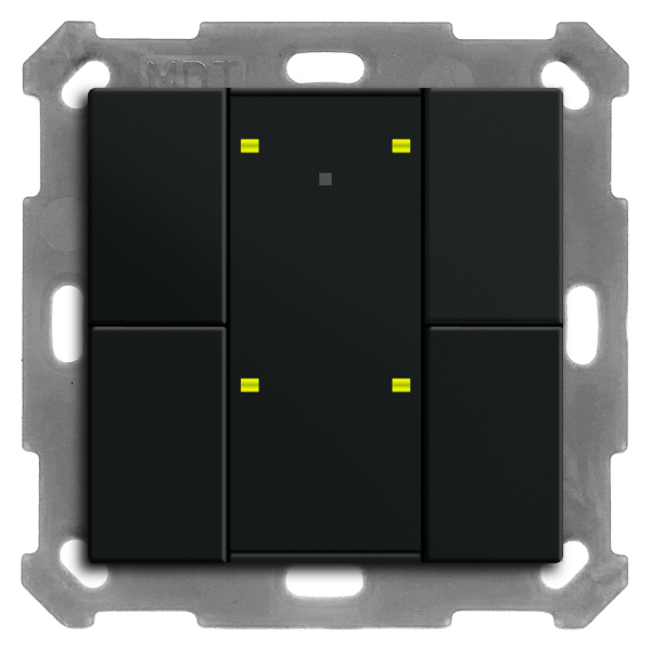 MDT BE-TA55P406.02 KNX Taster Plus 55 4-fach, Schwarz matt