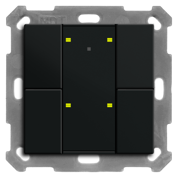 MDT BE-TA55P406.02 KNX Taster Plus 55 4-fach, Schwarz matt