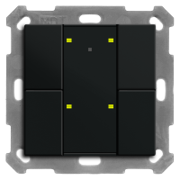MDT BE-TA55P406.02 KNX Taster Plus 55 4-fach, Schwarz matt