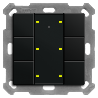 MDT BE-TA55P606.02 KNX Taster Plus 55 6-fach, Schwarz matt