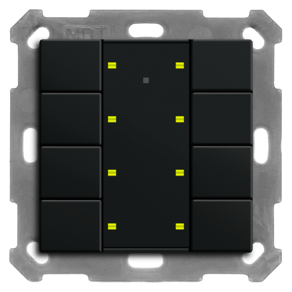 MDT BE-TA55P806.02 KNX Taster Plus 55 8-fach, Schwarz matt