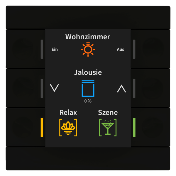 MDT BE-TAS8606.02 KNX Taster Smart 86 mit Farbdisplay, Kunststoff, Schwarz matt