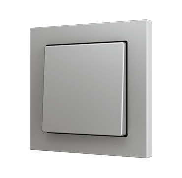 Zennio ZS551PB1S ZS55 - Soft Einfachtaster für 1 Binäreingang 55x55 mm – Silber