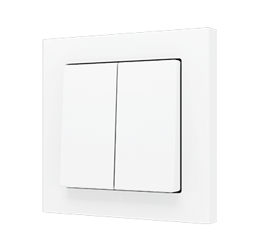 Zennio ZS552PB2MW ZS55 - Soft Doppeltaster für 2 Binäreingänge 55x55 mm – Weiss matt