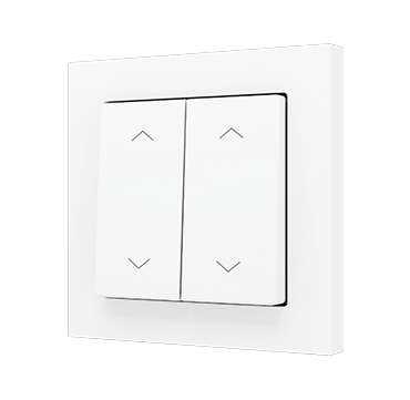 Zennio ZS552PB4SMW ZS55 - Soft Doppeltaster für 4 Binäreingänge 55x55 mm – Jalousie Symbol – Weiss matt