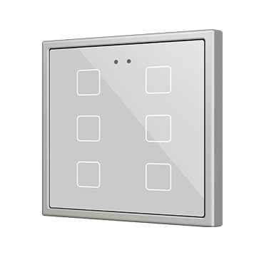 Zennio ZVIF70X6S Flat 70 X6 Kapazitiver Taster 70x70 - 6 Taste - Silber (Rahmen nicht enthalten)