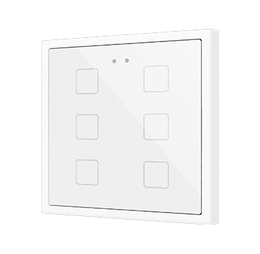 Zennio ZVIF70X6W Flat 70 X6 Kapazitiver Taster 70x70 - 6 Taste - Weiß (Rahmen nicht enthalten)