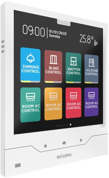 Interra iX4 4" KNX Touch Panel, White w/ AQI ITR330-2002