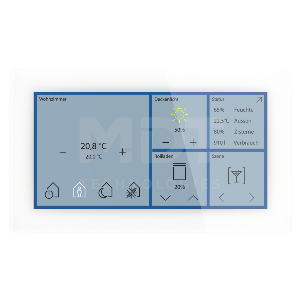 MDT BE-GTS06TW.01S KNX Glas Touch Smart 6 Zoll, KNX Secure, Weiß