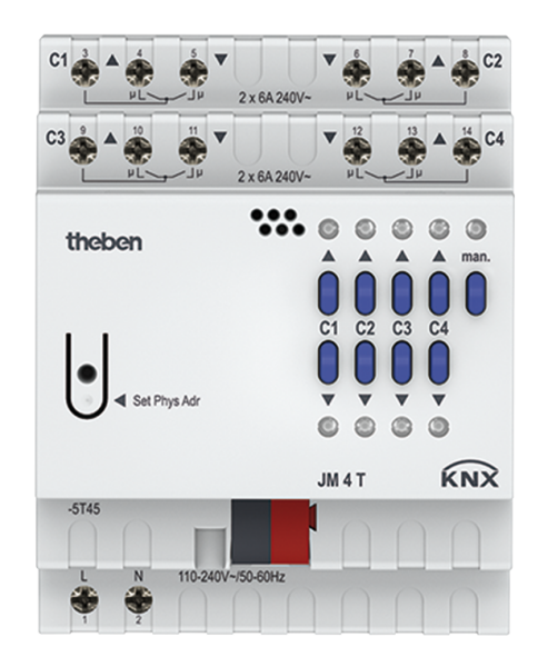 Theben JM 4 T KNX Jalousieaktor 4-fach, KNX TP