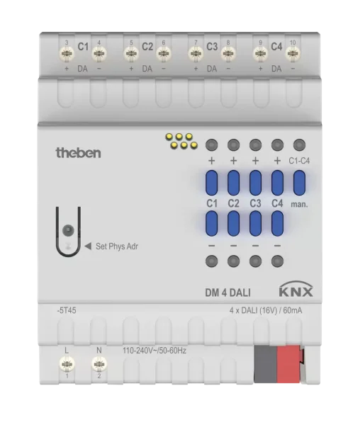 Theben DM 4 DALI KNX Dimmaktor 4-fach, KNX TP, Data Secure