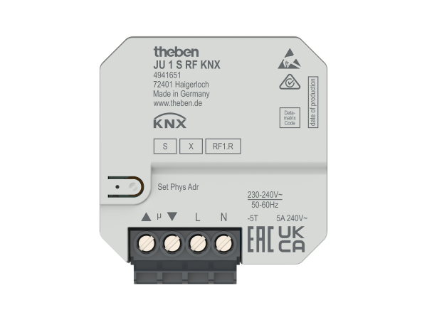 Theben JU 1 S RF KNX Funk-Jalousiesaktor 1-fach, Unterputz, KNX RF, Data Secure