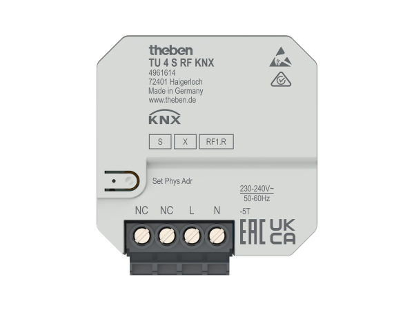 Theben TU 4 S RF KNX Funk-Tasterschnittstelle 4-fach, Unterputz, KNX TP, Data Secure