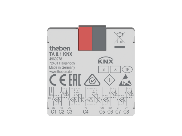 Theben TA 8.1 KNX Tasterschnittstelle 8-fach, Unterputz, Binäreingang, Data Secure
