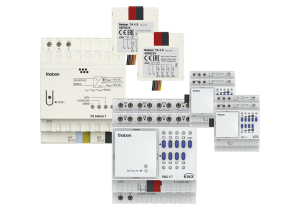 Theben KNX Set 3 MIX Set Beleuchtung und Steuerung Jalousie, DIN-Schiene, Gebäudeautomation, Hutschiene