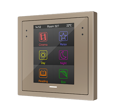 Zennio ZVIZ28C Z28. Kapazitives Touchpanel 2.8" Display für 70x70 Rahmen - Champagne (Rahmen nicht inkl.)