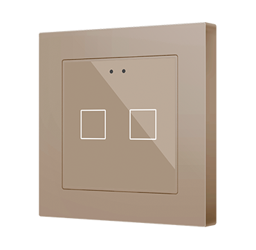 Zennio ZVIF55X2V2C Flat 55 X2 v2. Kapazitiver Taster 55x55 - 2 Tasten - Champagne (Rahmen nicht enthalten)