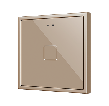 Zennio ZVIF70X1C Flat 70 X1. Kapazitiver Taster 70x70 - 1 Taste - Champagne (Rahmen nicht enthalten)