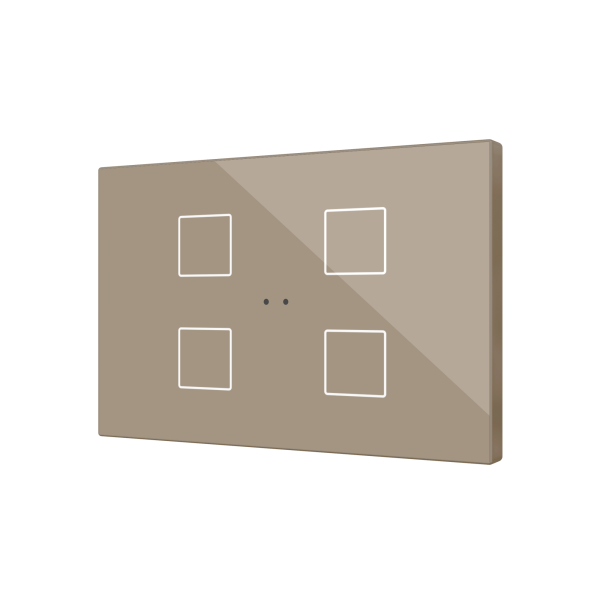 Zennio ZVIFXLX4C Flat XL X4. Kapazitiver Taster - 4 buttons - Champagne