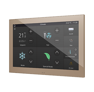 Zennio ZVIZ100C Z100. Kapazitives Farb 10" - Touchpanel - Champagne.