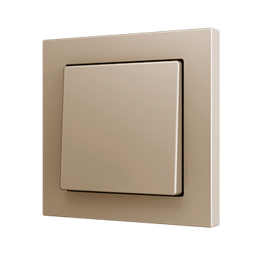 Zennio ZS551PB1C ZS55. Soft Einfachtaster für 1 Binäreingang 55x55 mm – Champagne