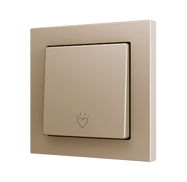 Zennio ZS551PB1CC ZS55. Soft Einfachtaster für 1 Binäreingang 55x55 mm – Champagne - Custom Design. Minimum: 100 Einheiten pro Design