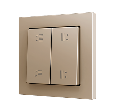 Zennio ZS552PB4CC ZS55. Soft Doppeltaster für 4 Binäreingänge 55x55 mm – Champagne - Custom Design. Minimum: 100 Einheiten pro Design