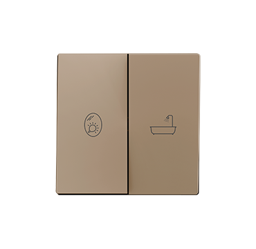 Zennio 830004404 ZS55. Zweifache Schalterabdeckung 55x55 mm - Champagne - Custom Design. Minimum: 100 Einheiten pro Design