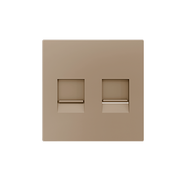 Zennio 830001304  ZS55. Abdeckung für  RJ45 Anschluß 55x55 mm - 2 Module - Champagne
