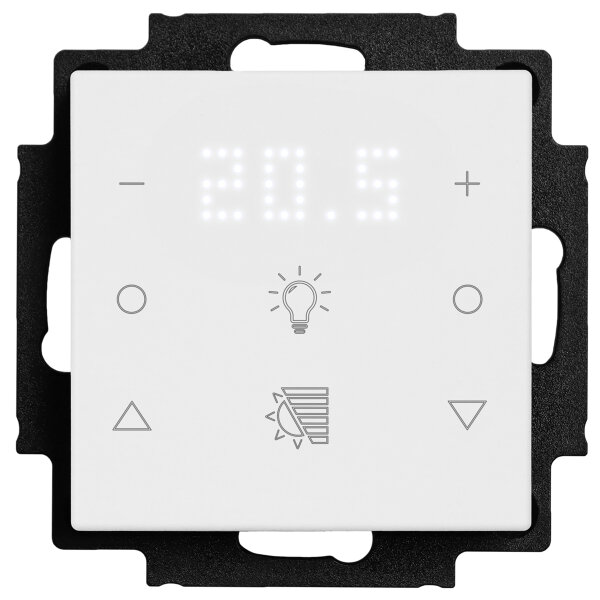 Hugo Müller KNX Tastsensor 6-fach m. Temperaturanzeige 2 Licht 2 Rollladen u. 2 Temp. Tasten weiß TS 58.11 knx6