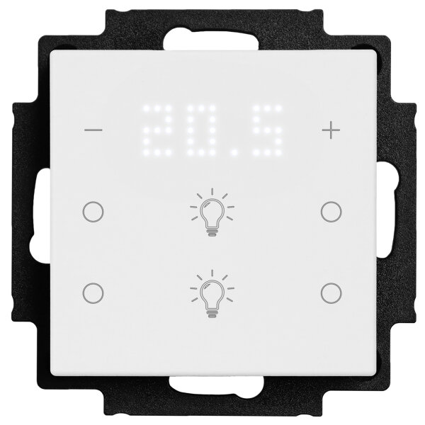 Hugo Müller KNX Tastsensor 6-fach m. Temperaturanzeige 4 Licht u. 2 Temp. Tasten weiß TS 58.20 knx6