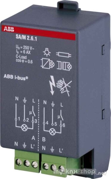 ABB SA/M 2.6.1 KNX Schaltaktormodul 2-fach 6AX