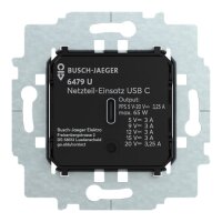 Busch-J. USB-Netzteil-Einsatz USB C schwarz 6479 U